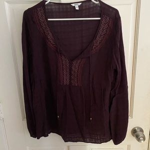 Plum Blouse with pink detailing